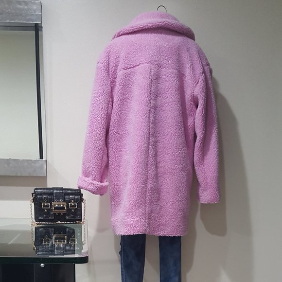 ππGORGEOUS Hot Pink Faux Fur Coatππ - Picture 4 of 13